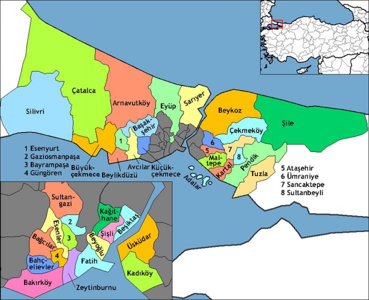 istanbul regioni mappa