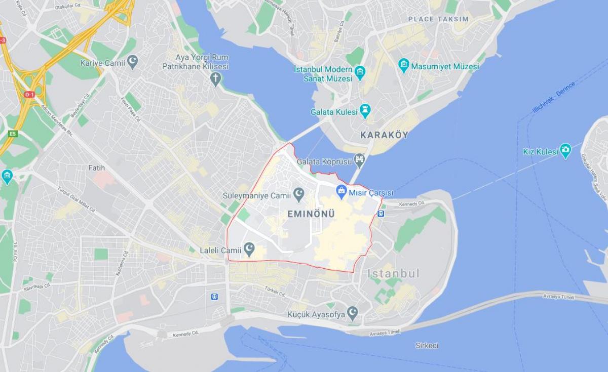 mappa di eminonu istanbul