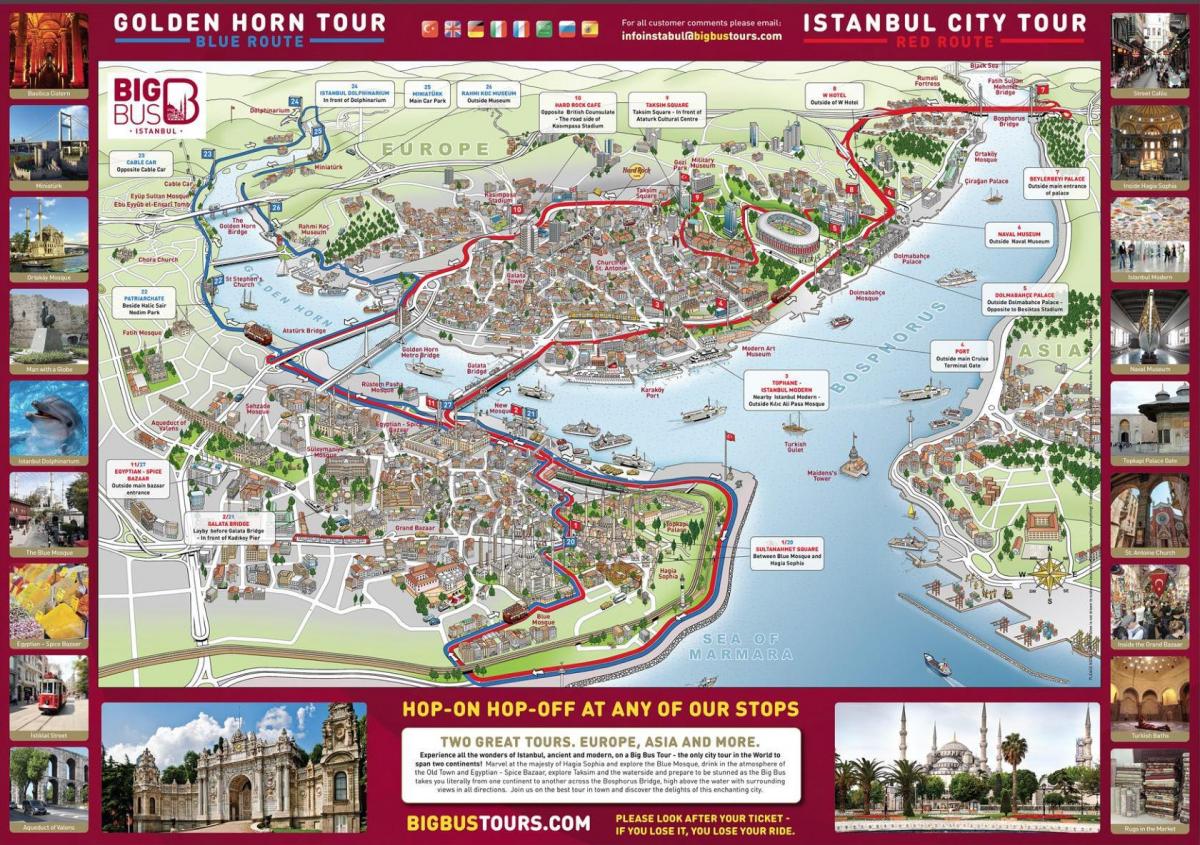 istanbul hop on hop off bus mappa