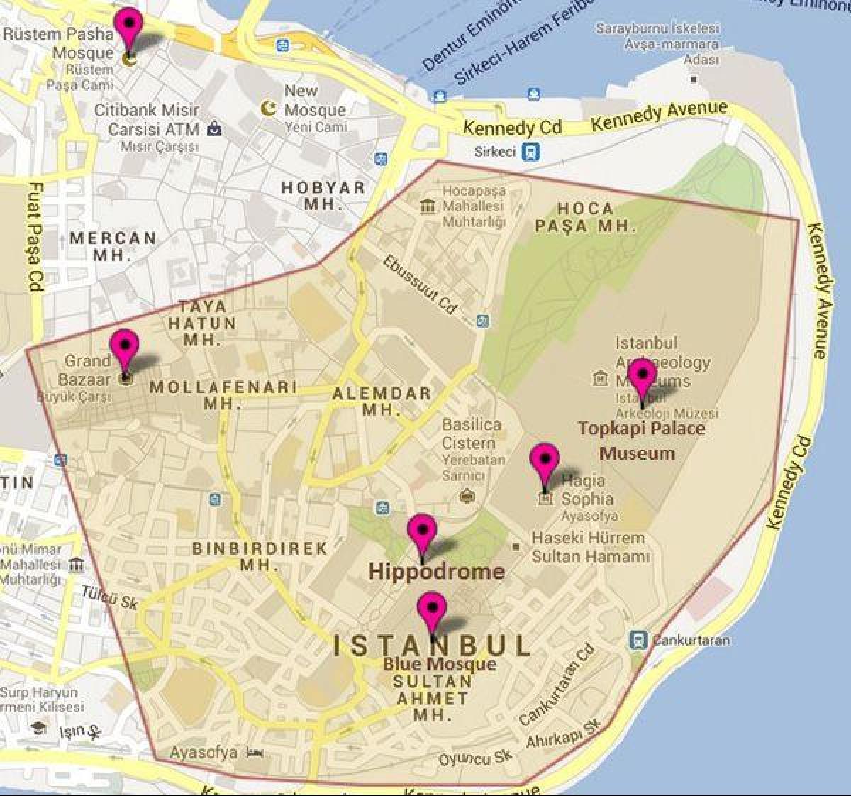mappa dell'ippodromo di istanbul