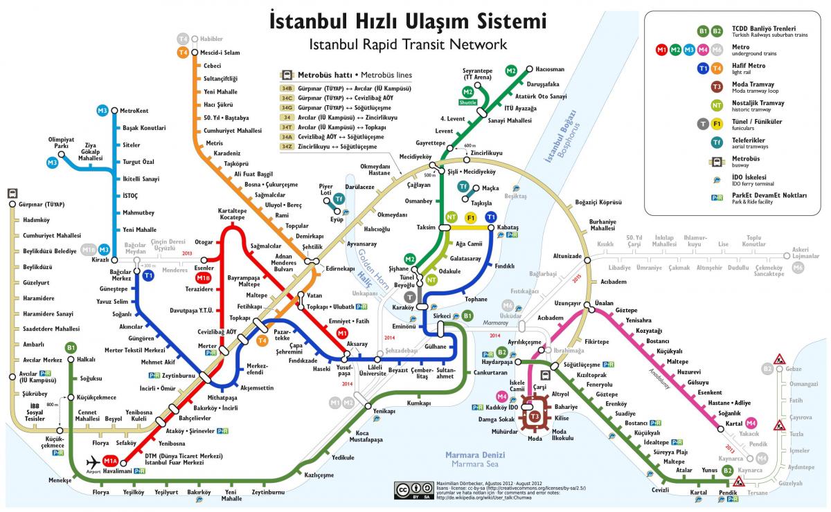 Istanbul Funicolare Mappa 