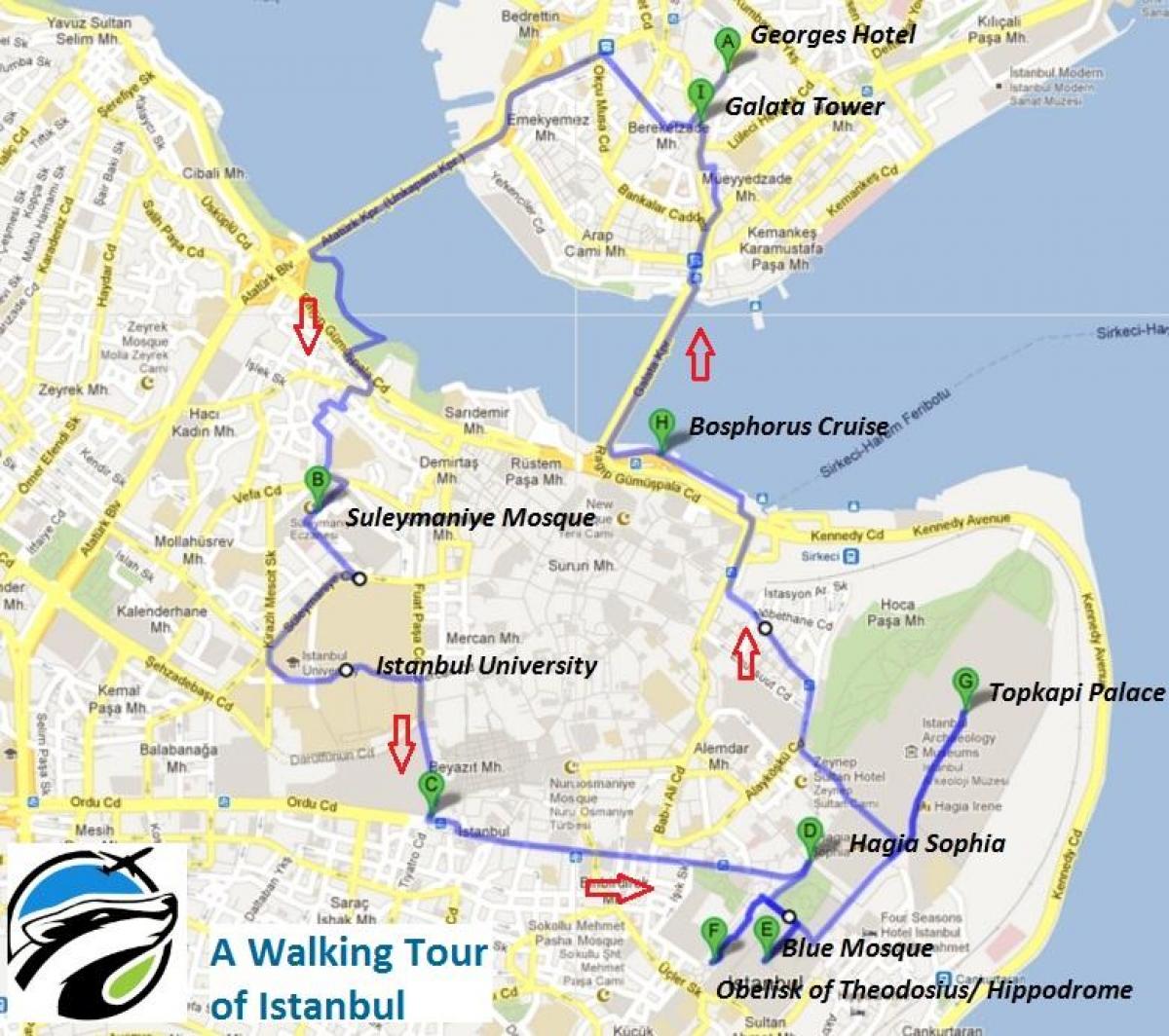 mappa di provincia di istanbul tour a piedi