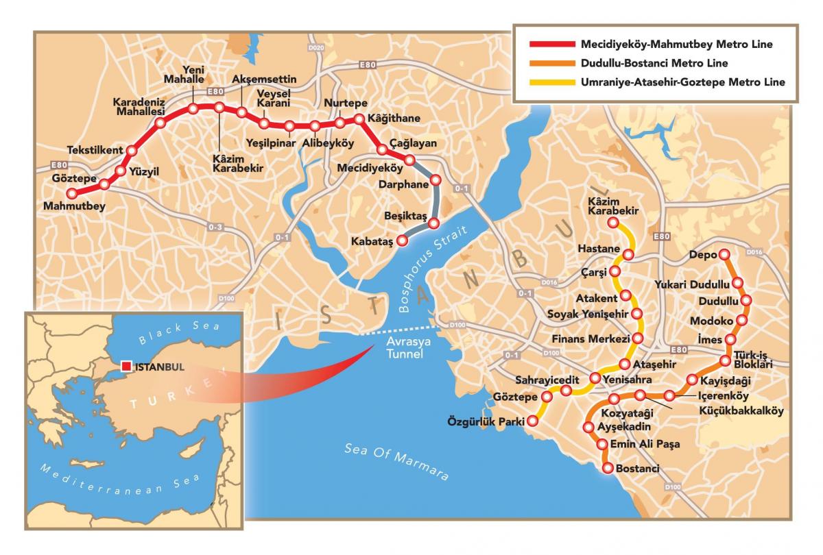 mappa di provincia di istanbul tunnel