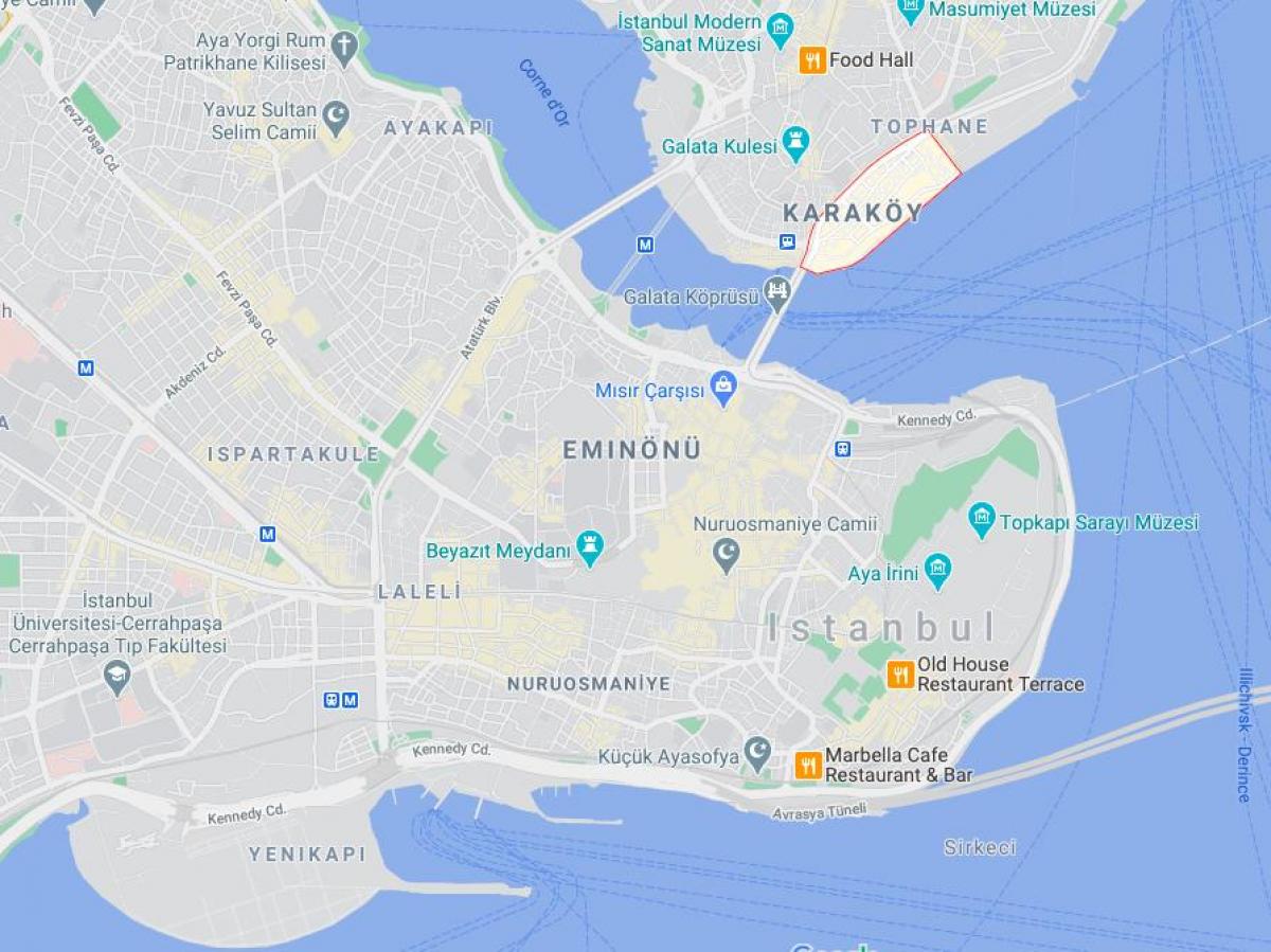mappa di karakoy istanbul