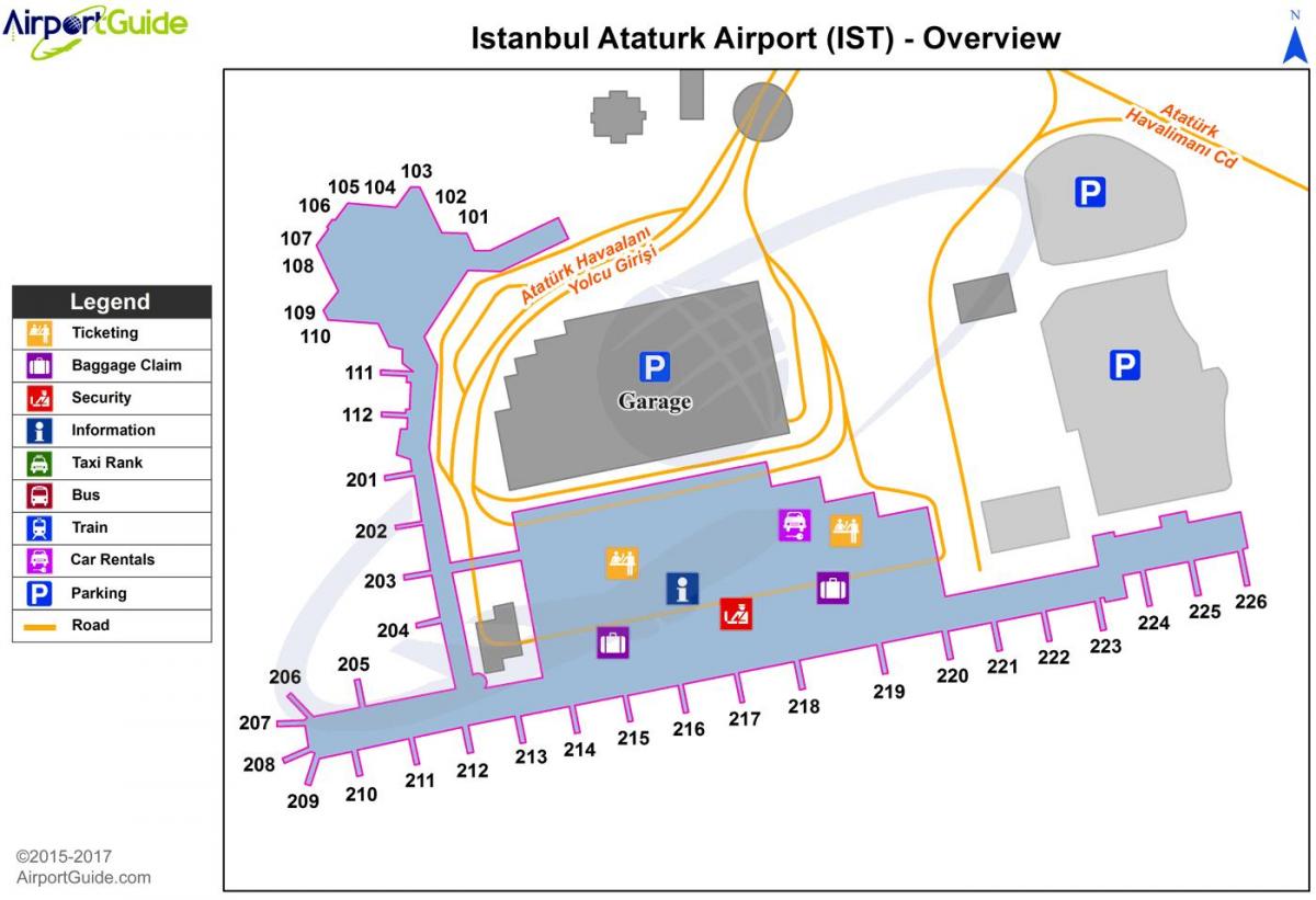 l'aeroporto di ataturk transito mappa