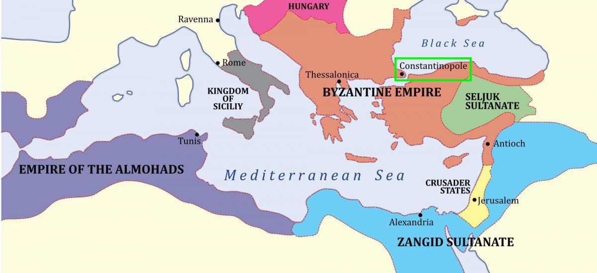 costantinopoli sulla mappa dell'europa