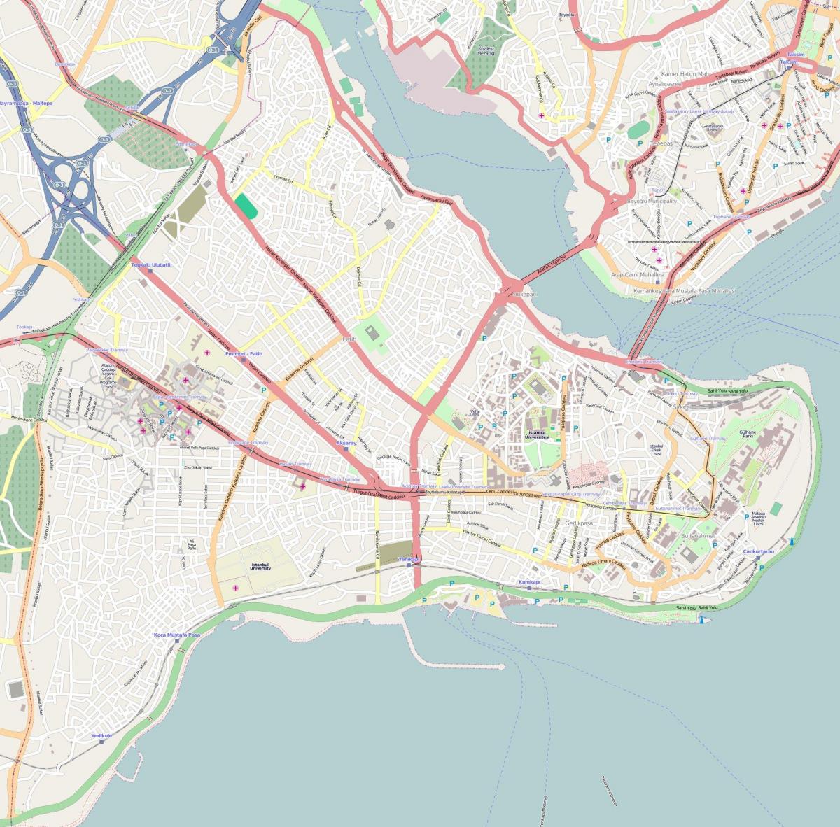 mappa del quartiere fatih di istanbul