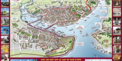 Istanbul hop on hop off bus mappa